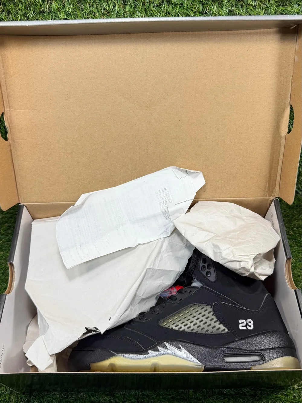 2007 Nike Air Jordan 5 Retro GS Black Metallic 134092-004 Size 5Y w/ Box